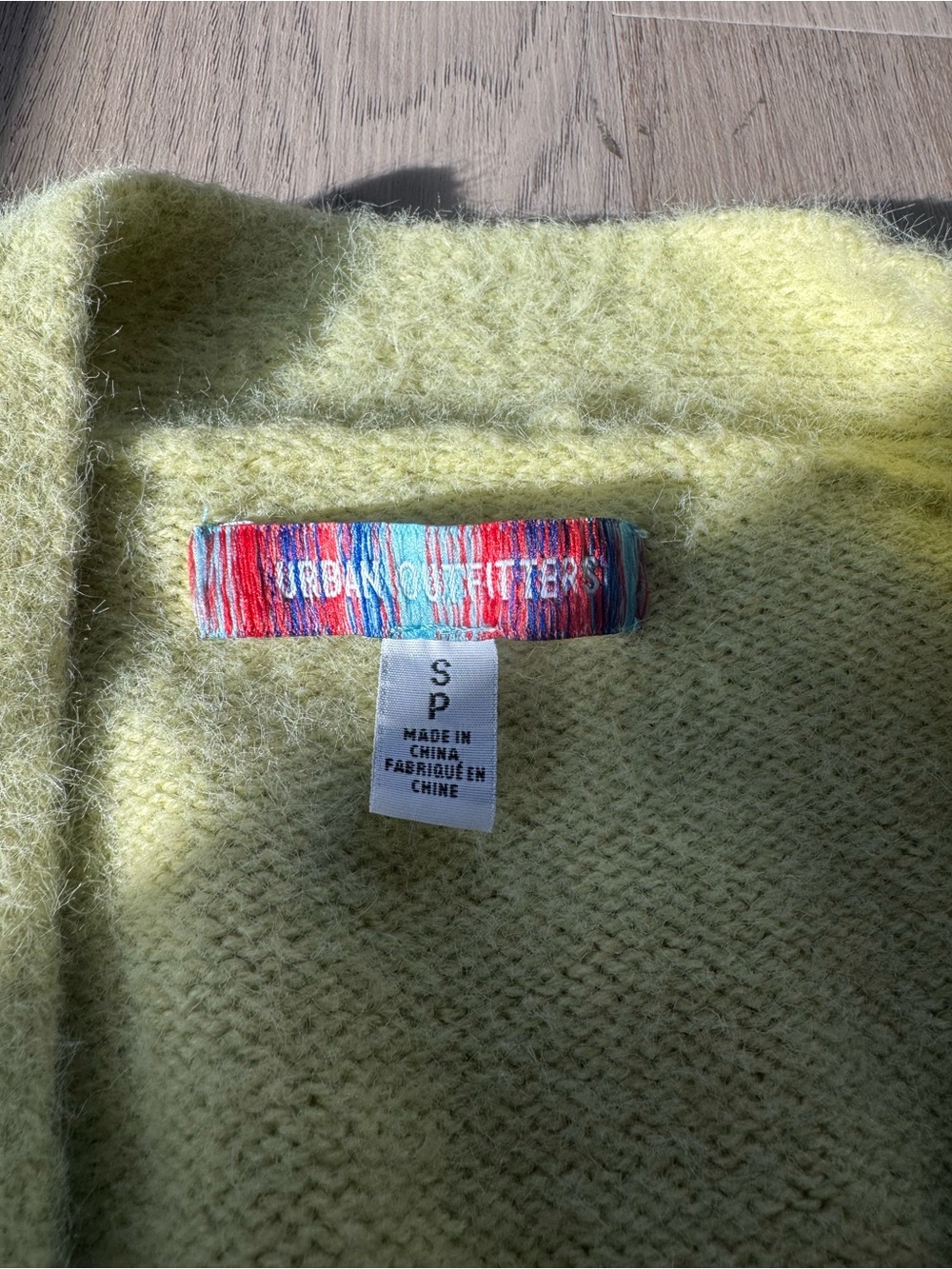 Urban Outfitters Soft Chartreuse Fuzzy Cardigan - Picture 2 of 4